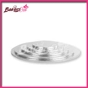 Cake Board Round (6" up to 18" in Silver, Black and White)